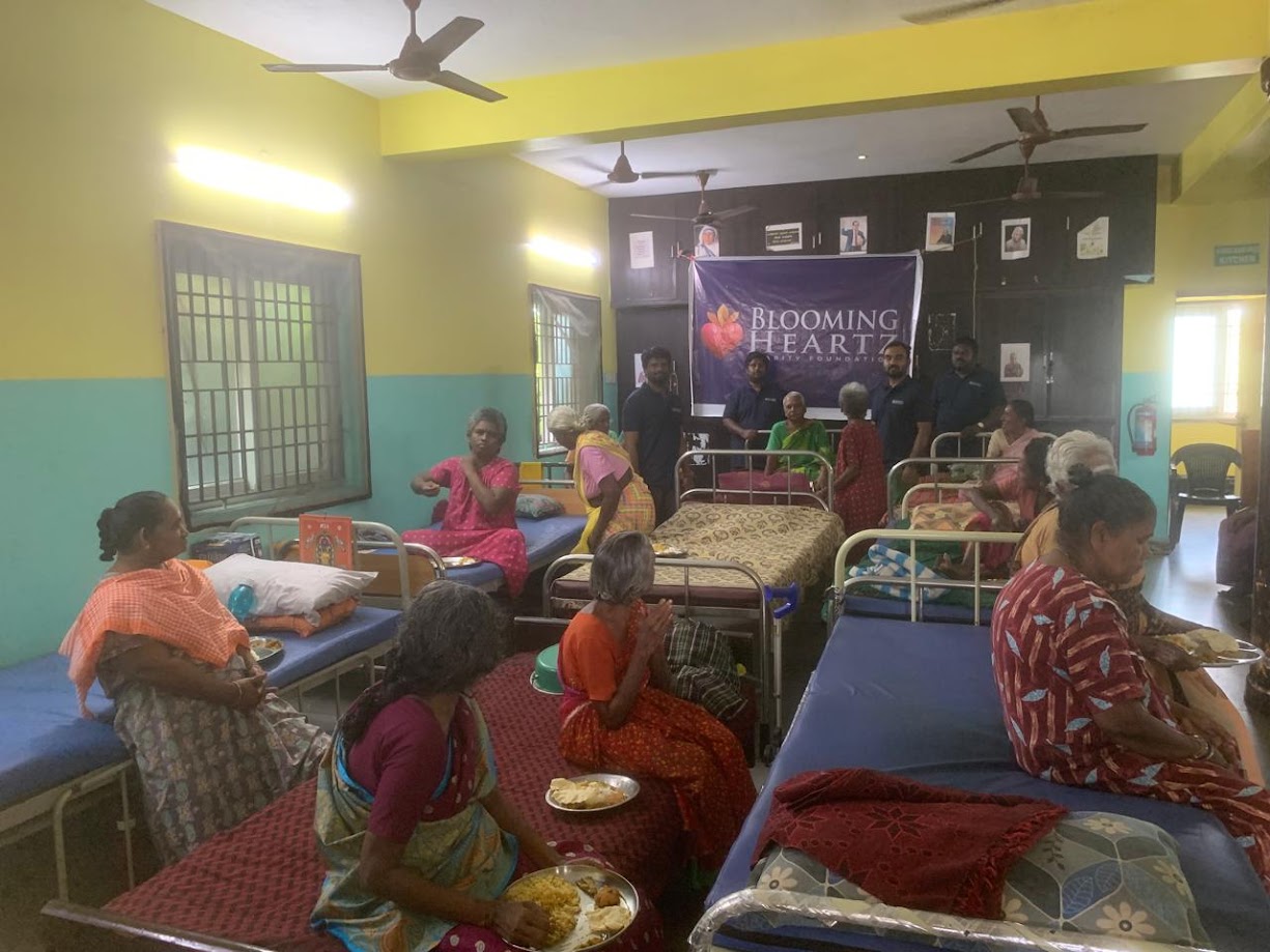 Elderly residents resting in the clean ward at our old age home